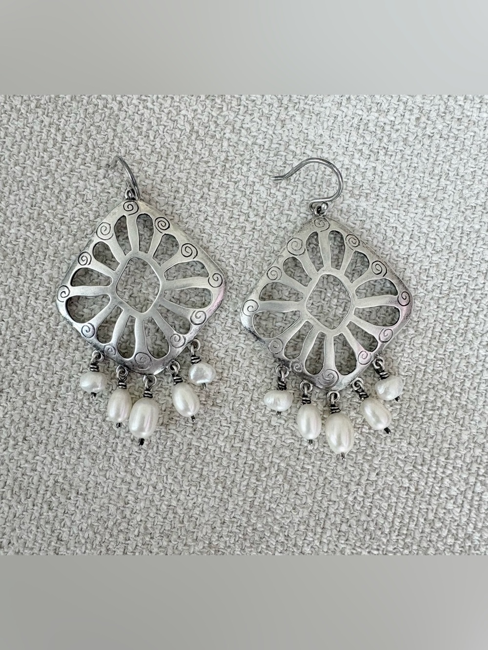 Silpada .925 Sterling Silver Earrings with Freshwater Pearls, W2165